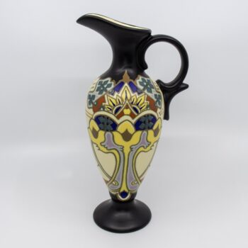 Gouda Pottery Jug Art Deco Iris